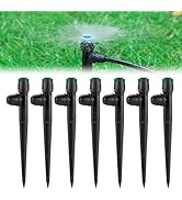 Drip Irrigation Emitters Sprayers for 1/4" Tubing, with Lock Barbed Adjustable 360 Degree Water F...