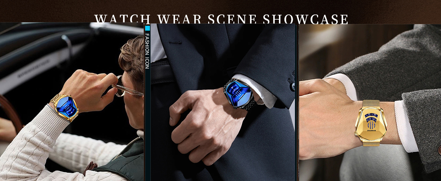 Creative Fashion Blue LED Binary Digital Watches Men&amp;#39;s Stainless Stee