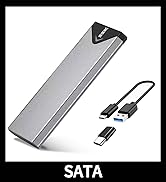 SSK Aluminum USB 3.2 Gen 1 M.2 SATA SSD Enclosure Adapter, External NGFF Based M.2 Solid State Dr...