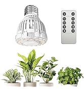SGLEDs Dimmable Grow Light Bulb for Indoor Plants, Full Spectrum with Remote Control, Auto On Off...