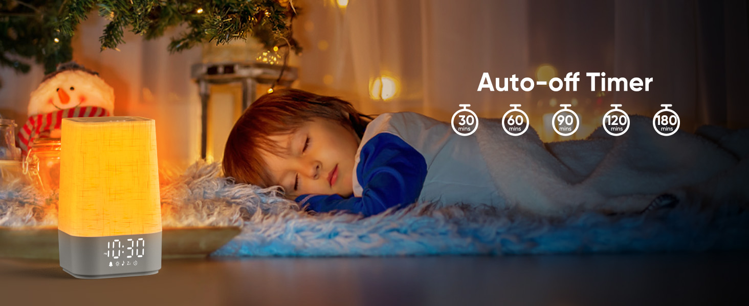 sound machine features 30, 60, 90, 120, 180 minutes timer