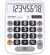 Desktop Calculator 8 Digit with Solar Power and Easy to Read LCD Display, Big Buttons, for Home, ...