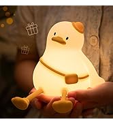 gofuch Relaxed Duck Night Light for Kids, 3-Level Dimmable USB Rechargeable Lamp with Timer, Soot...
