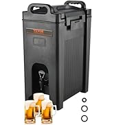 VEVOR Insulated Beverage Dispenser, 5 Gallon, Food-grade LDPE Hot and Cold Beverage Server, Therm...