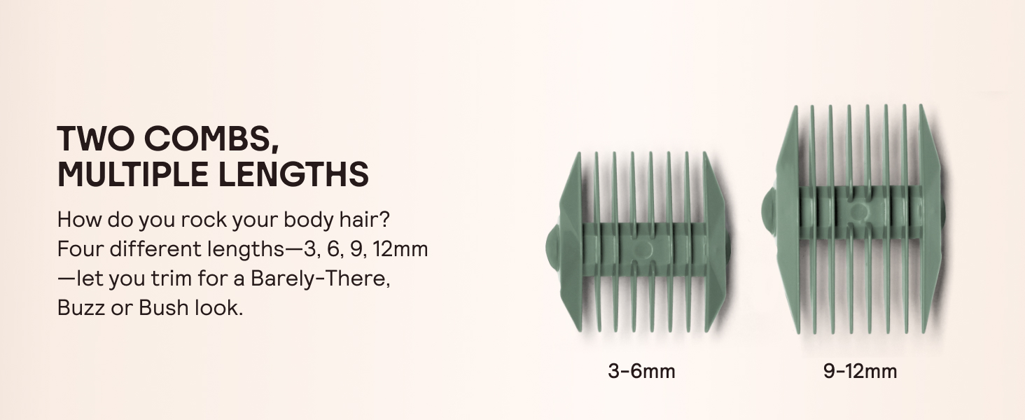 Two combs, multiple lengths. How do you rock your body hair?