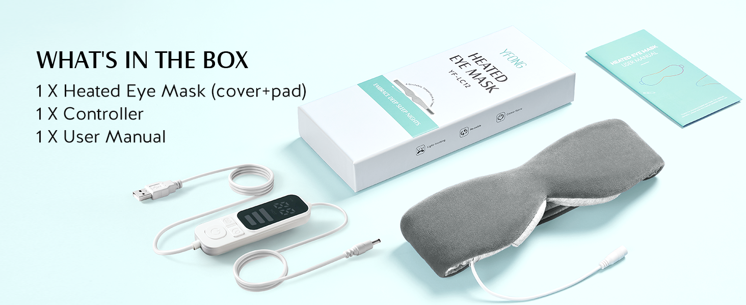 Heated Eye Mask, Warm Eye Compress Mask for Dry Eyes, USB Electric Eye Heating Pad