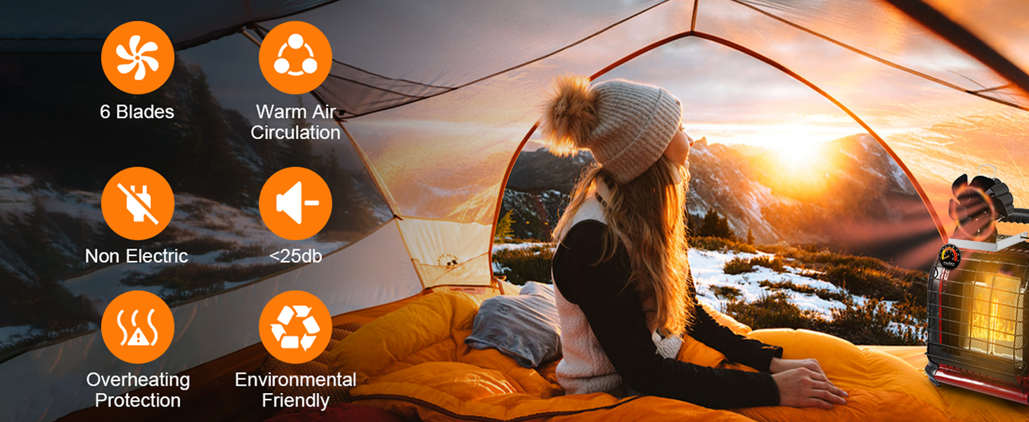 heat powered stove fan