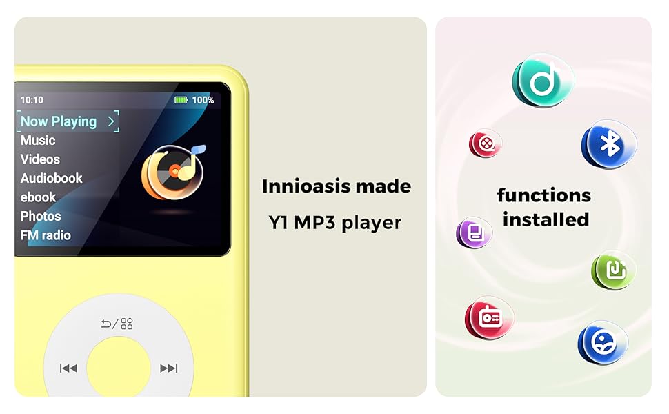 mp3 player with bluetooth digital music mp3 player ebook innioasis y1 andorid mp3 portable mini