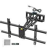 FORGING MOUNT Full Motion TV Wall Mount with Power Outlets for 42–90" Screens, Pre-Assembled TV M...
