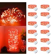 Yooumoga Fairy Lights,Silver Wire String Lights Waterproof,Battery Operated 7FT 20LED Firefly Sta...