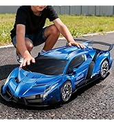 Veeniix V991 1:10 Large Transforming Remote Control Car, 2-in-1 Gesture Sensing Robot Toy Car wit...
