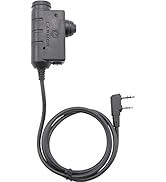 EARMOR Tactical Kenwood, Baofeng Version PTT Military Standard 7.0 Plug for Radio Adapter Black