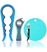 Bloss Anti-skid Jar Opener Can Opener Kitchen Grippers, 4 in 1 Multi Function Bottle Opener Lid O...