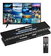 HDMI Quad MultiViewer 16x1, Seamless Switcher 16 in 1 Out with IR Remote Control, Support 1080p a...
