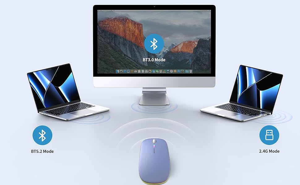Dual Mode Wireless Bluetooth Mouse