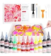 Marbling Paint Art Kit for Kids, Arts and Crafts Set for Girls &amp; Boys Ages 8-12, Craft Kits with ...