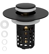Hygie Rinse Upgraded 3 in 1 Bathroom Sink Stopper Universal Pop Up Sink Drain Strainer, with Remo...