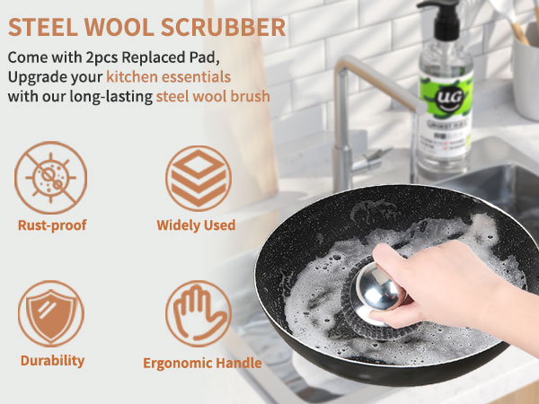 pot scrubber steel wool stainless steel cleaner dish scrubber steel scrubber for dishes brillo pad
