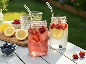 Reusable Glass Straws Set