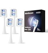 Marlincare Replacement Electric Toothbrush Heads, 4 Pack for One Year of Use, Durable Brush Heads...
