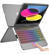 HOTLIFE for iPad A16 11th Generation/10th Generation Case with Keyboard,Touch Keyboard for iPad 1...