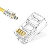 Awishwell 50-Pack Cat5e RJ45 Pass Through Connector, Cat5e RJ45 Connectors Pass Through, Cat5 Con...