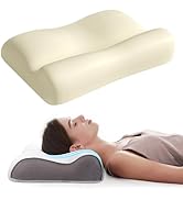 RESTCLOUD Cervical Neck Pillow for Sleeping, Contour Pillow for Neck Pain Relief, Ergonomic Memor...