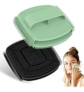 GEENOA Upgrade Silicone Face Scrubber 2PCS, Soft Facial Cleansing Brush with Unique Side-Bristle ...