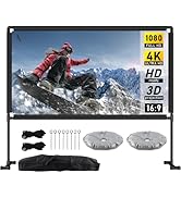 Projector Screen with Stand, Taotique 100 inch Portable Movie Front and Rear Projection Screen Th...