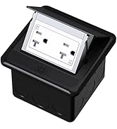 KYHSHJ Pop Up Floor Electrical Outlet Box Kit,20 Amp Stainless Steel TR Tamper-Resistant Duplex R...