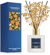 COCORRÍNA Reed Diffuser - Sweet Orange &amp; Cedar 6.7 Fl.oz Reed Diffuser Set with Sticks &amp; Preserve...