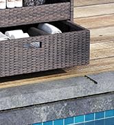Giantex Rolling Wicker Cart Rattan Bar Cart Outdoor Serving Cart Wicker Trolley Portable Kitchen ...
