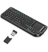 Burhoo Wireless Keyboard with Touchpad, 2.4G+Bluetooth Dual-Mode Design, Ultra-Thin Portable USB ...