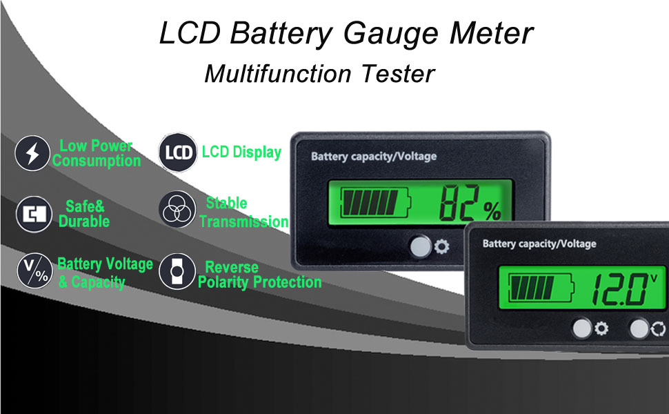 12V 24V 36V 48V Battery Capacity Indicator Golf Cart Voltage Meter, Monitor Gauge Voltmeter Testers