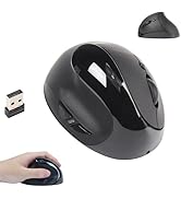 Left Handed Mouse Wireless Vertical Mouse Ergonomic 2.4GHz Optical Computer Mice with USB Receive...