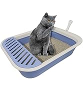 chuyouan Senior Cat Litter Boxes, Collapsible Open Low Entry Cat Litter Pan with Scoop Travel Cat...