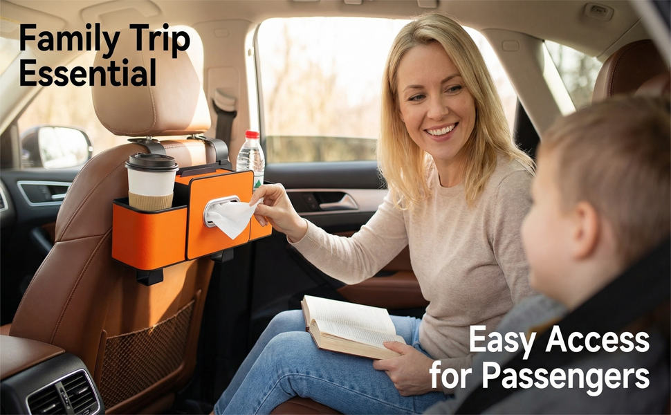 3-in-1 Car Backseat Organizer with Cup Holder