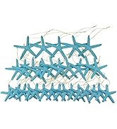 LJY 30 Pieces Mixed Sizes Resin Pencil Finger Starfish with Rope for Christmas Tree Hanging Ornam...