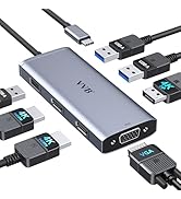 USB C to Dual HDMI Adapter,USB C Docking Station Dual Monitor Adapter for Dell/HP/Lenovo Laptop,i...