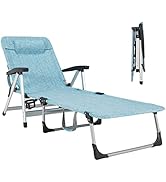 Goplus Chaise Lounge Chair, Folding Outdoor Patio Lounger with Cup Holder &amp; Detachable Headrest, ...