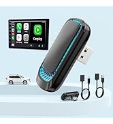 Wireless CarPlay Adapter for iPhone 2024 Upgrade, Seven-Color Ambient Light, Apple Car Play Dongl...