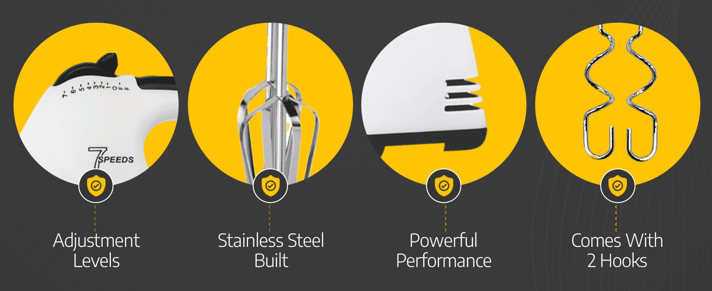 hand mixer electric handheld stand dough hook traditional beaters whisk mixing 7 speed hand mixer