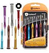 MULWARK Small Screwdriver Set, 6pcs Magnetic Mini Screwdriver Set, Micro Precision Flathead and P...