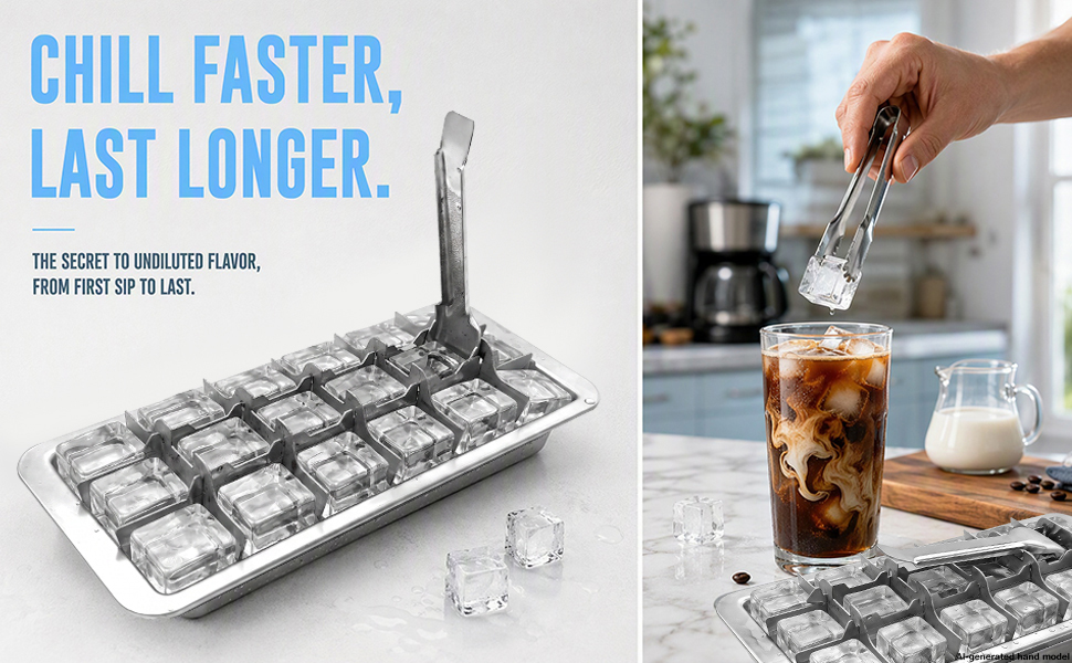 stainless steel whiskey ice cube tray
