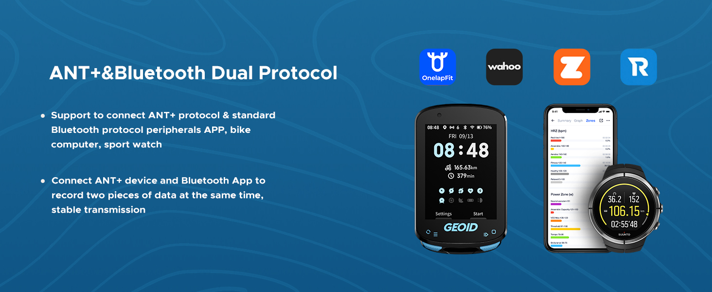 CS600 Cadence/Speed Sensor for Cycling, ANT+/Bluetooth Wireless Bicycle RPM Sensor