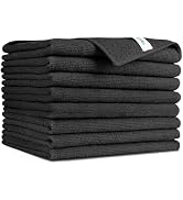 AIDEA Black Microfiber Cleaning Cloths-8PK, Soft Absorbent Microfiber Towels, Lint Free Streak Fr...