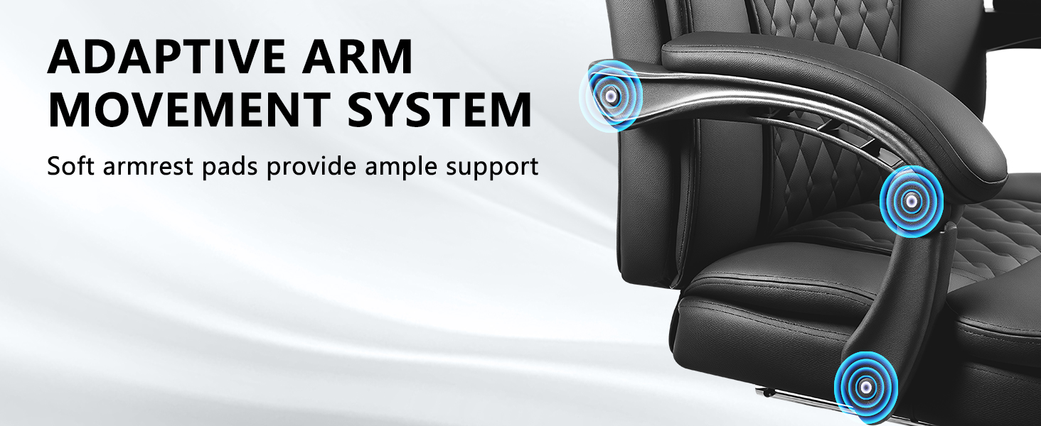 Executive Big and Tall Office Chair with Foot Rest Computer Office Chair with Adjustable Headrest