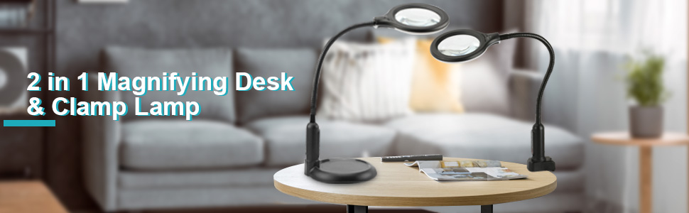 magnifying desk lamp with clamp
