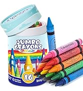 16 Colors Jumbo Crayons for Toddlers 1-3, Washable Easy to Hold Large Crayons for Kids Ages 2-4 4...