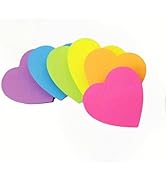 Heart Shaped Sticky Notes 240 Sheets 6 Colors - Removable Self-Adhesive Memo Pads for School, Off...